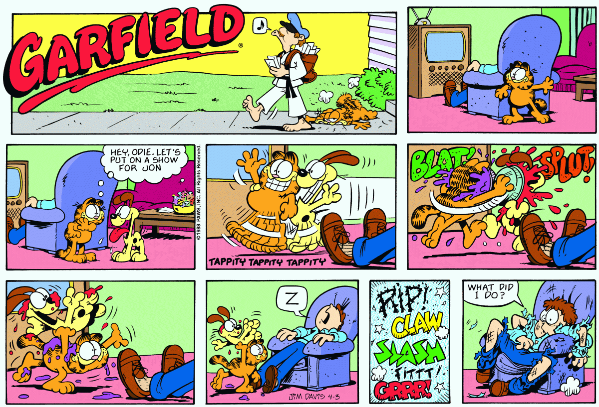 Garfield, April 3, 1988