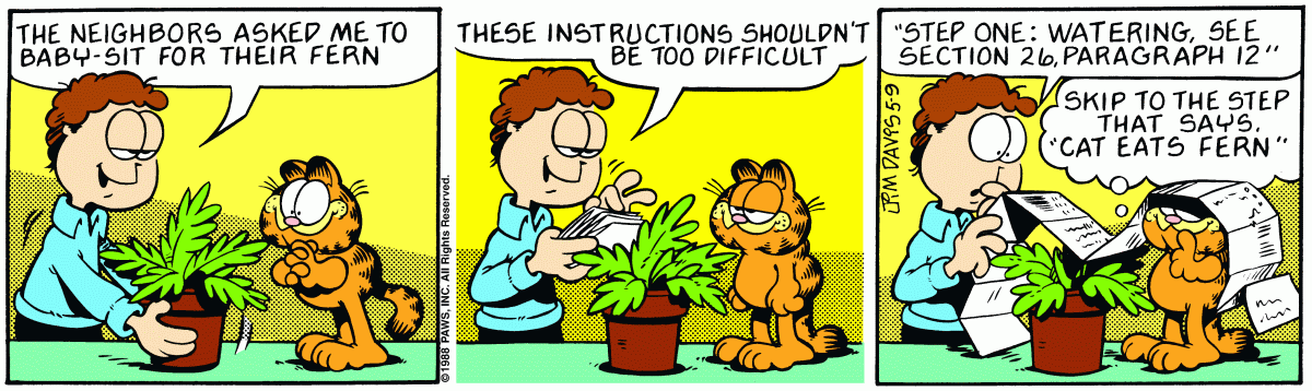 Garfield, May 9, 1988
