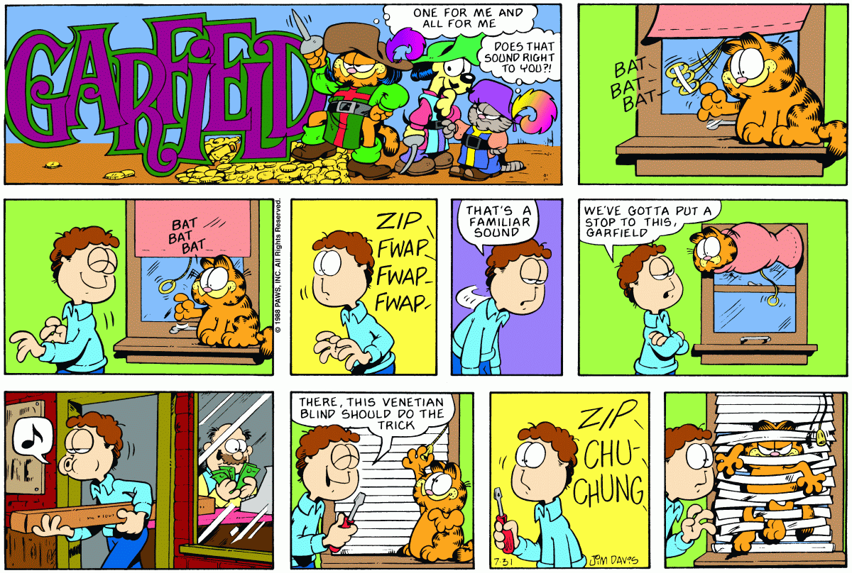Garfield, July 31, 1988