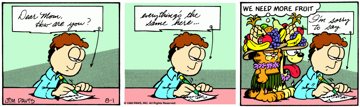 Garfield, August 1, 1988