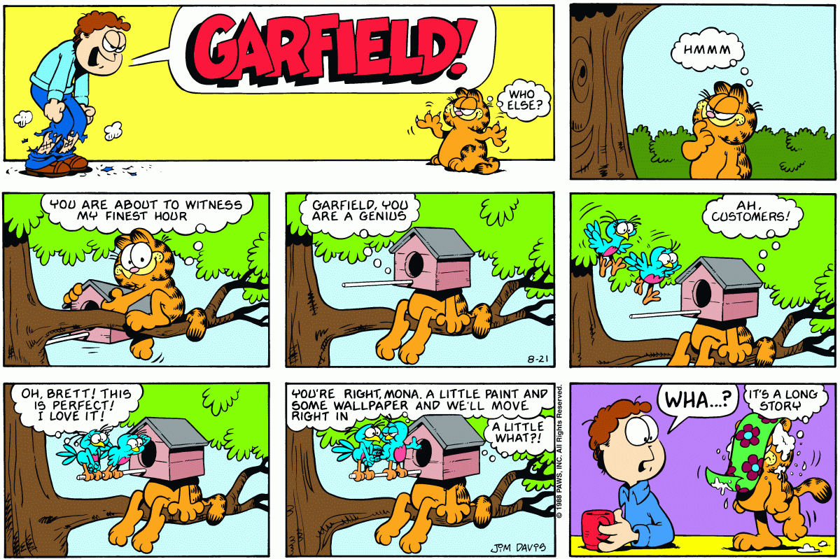 Garfield, August 21, 1988