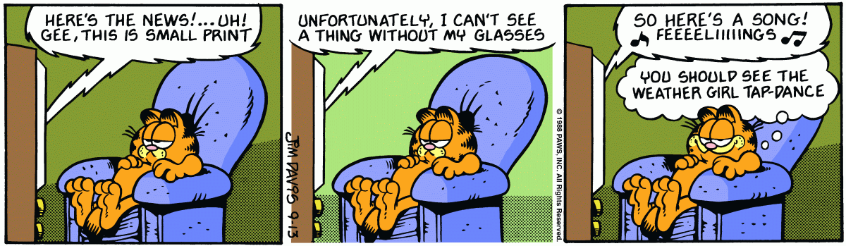 Garfield, September 13, 1988
