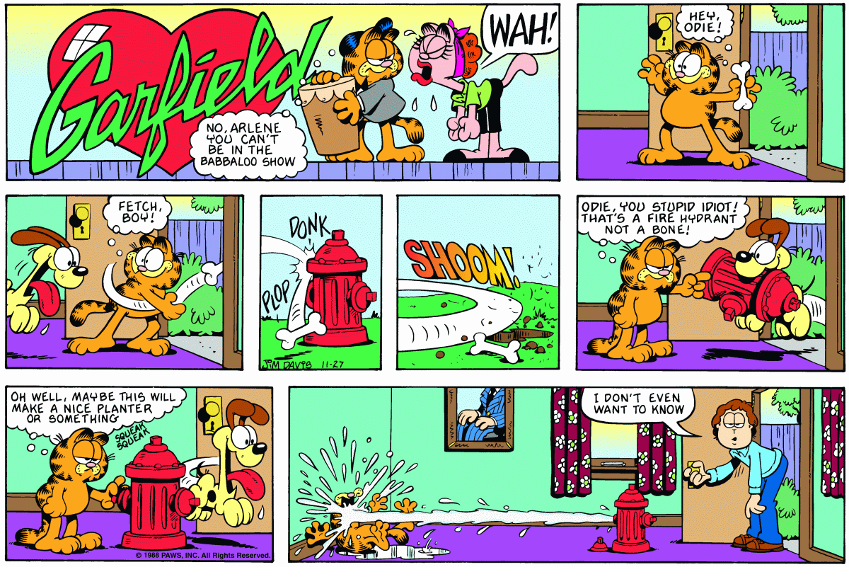 Garfield, November 27, 1988