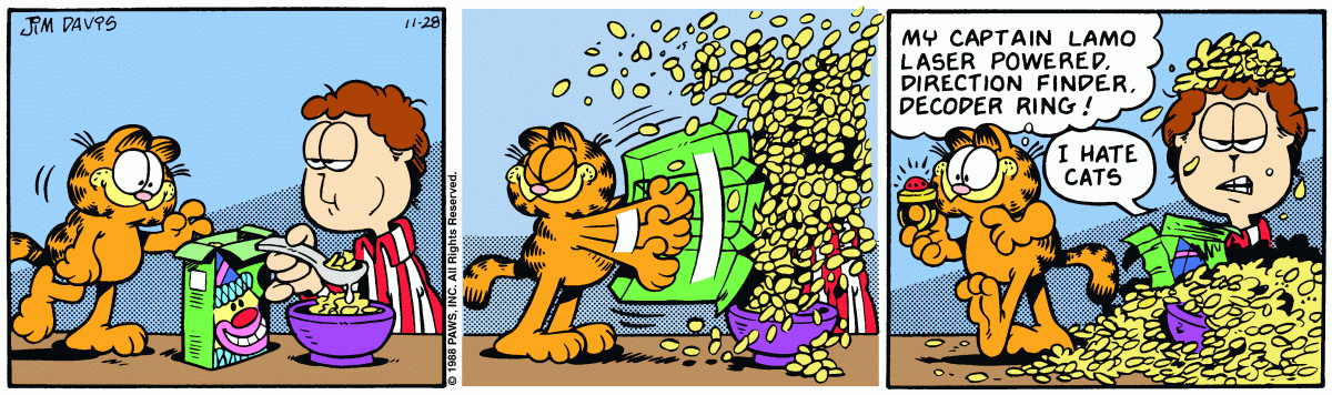 Garfield, November 28, 1988
