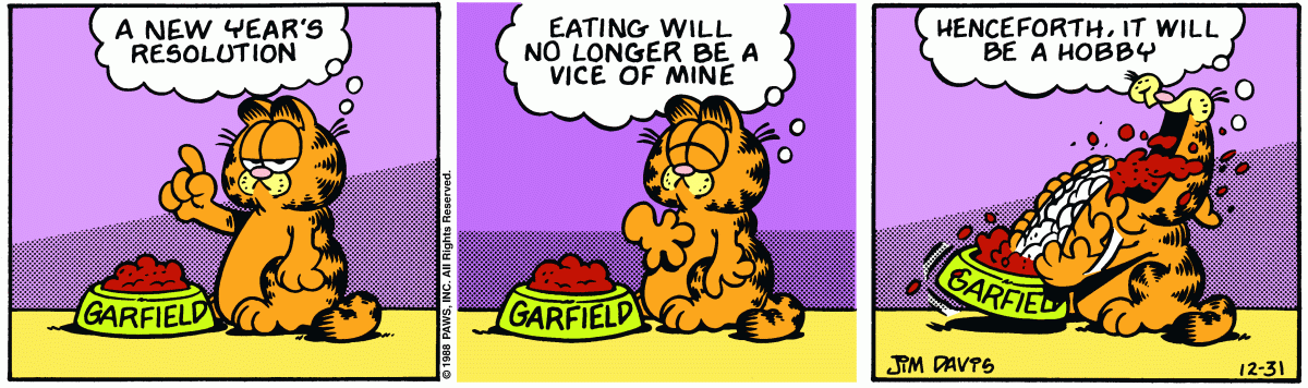 Garfield, December 31, 1988