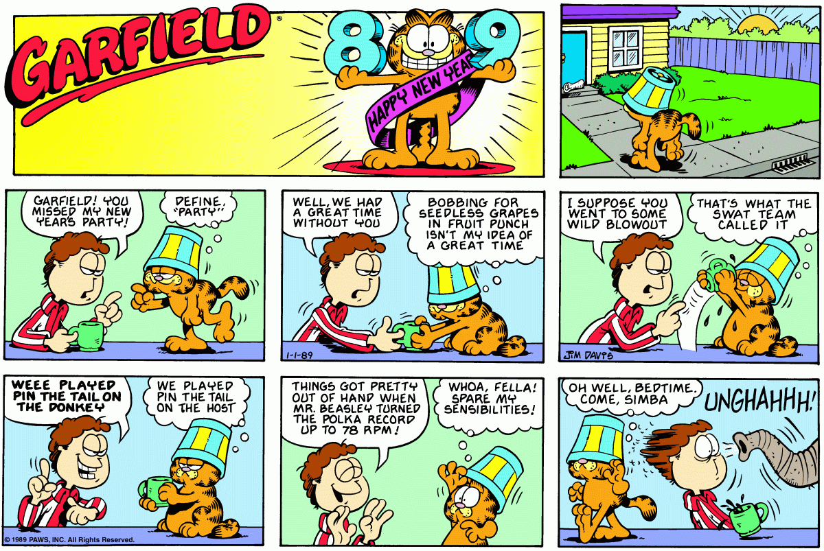 Garfield, January 1, 1989