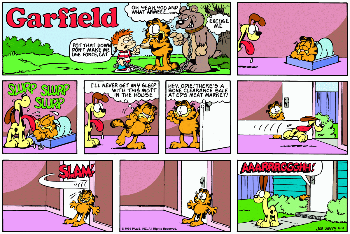 Garfield comic strip for Sunday, April 9, 1989