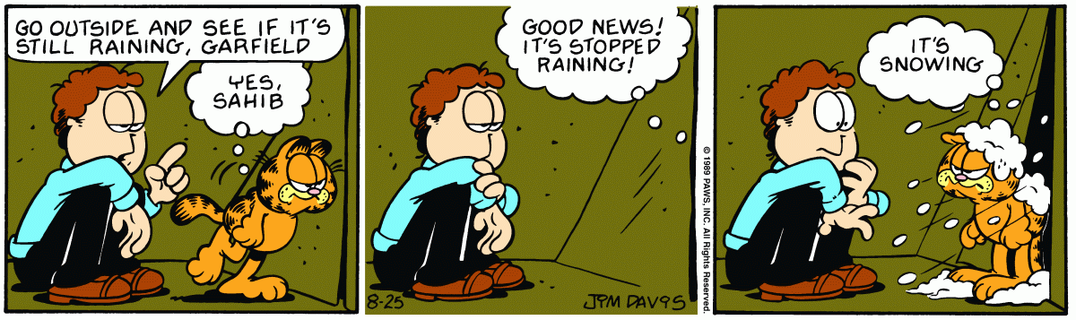 Garfield, August 25, 1989