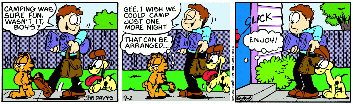 Garfield comic strip for Saturday, September 2, 1989