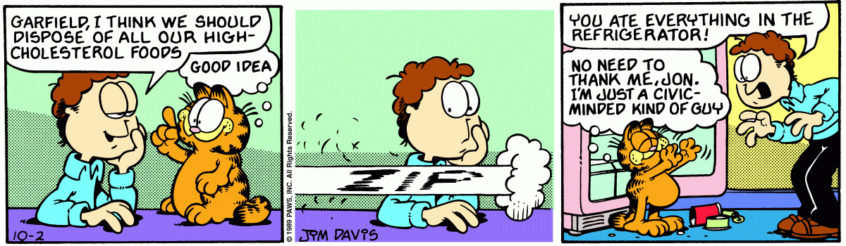 Garfield, October 2, 1989
