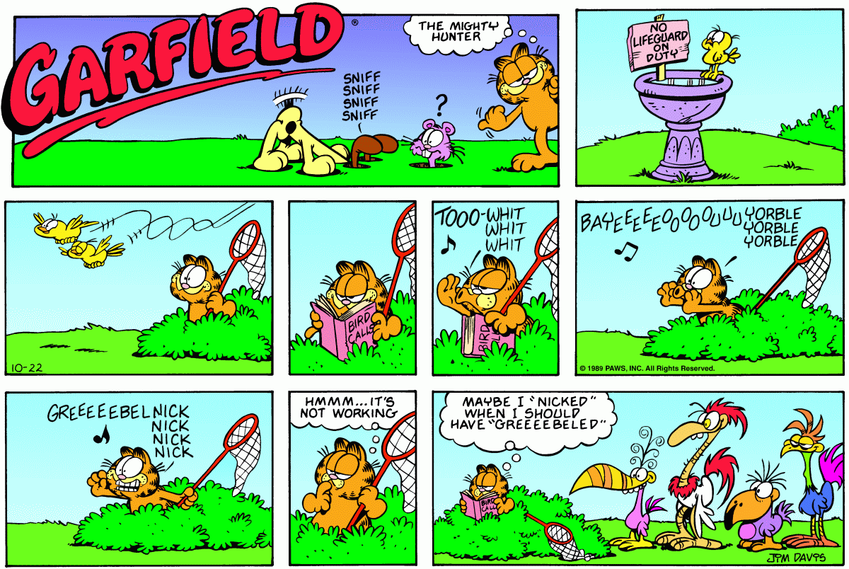 Garfield, October 22, 1989