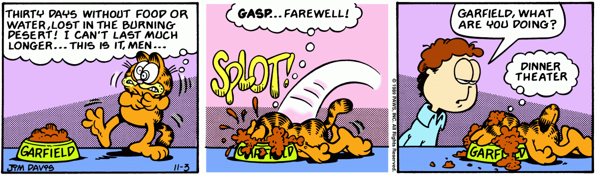 Garfield, November 3, 1989