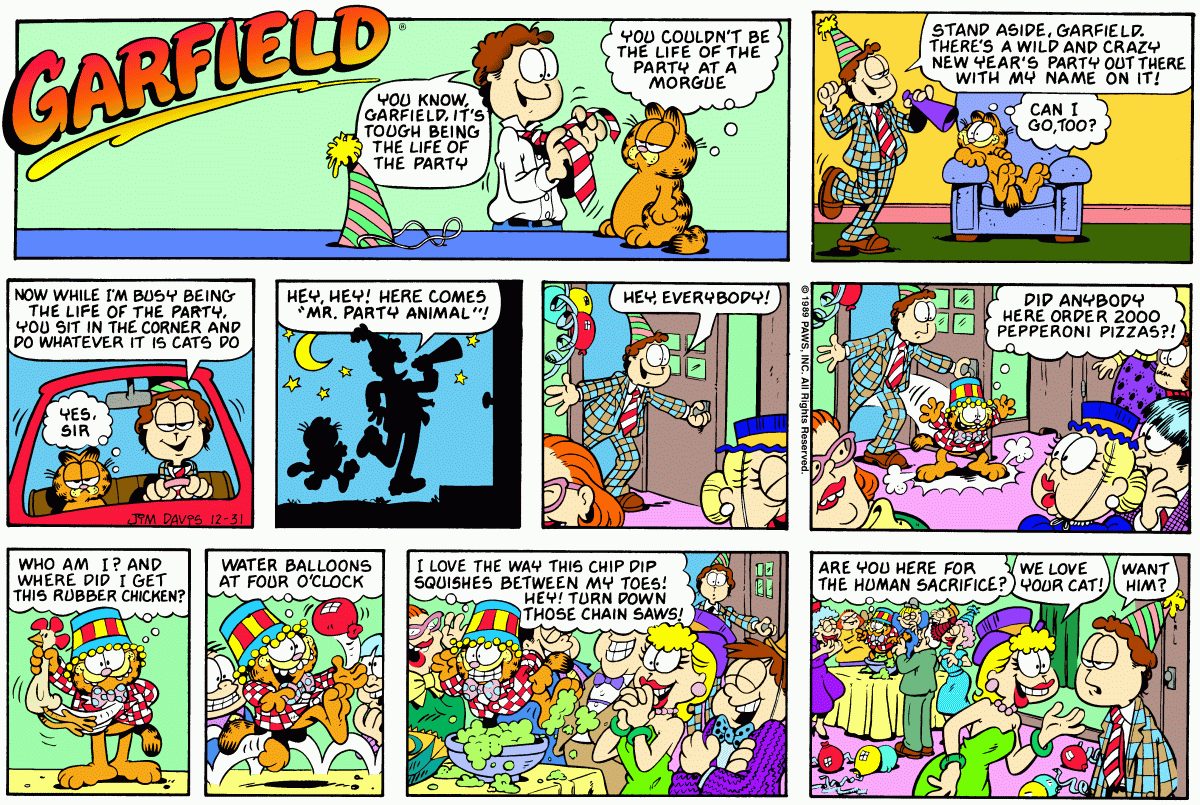 Garfield, December 31, 1989
