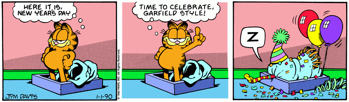 Garfield, January 1, 1990