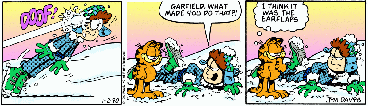 Garfield comic strip for Tuesday, January 2, 1990