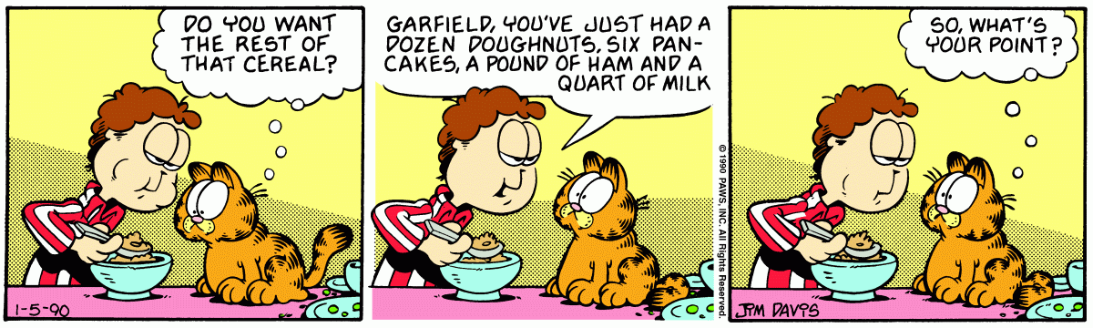 Garfield, January 5, 1990