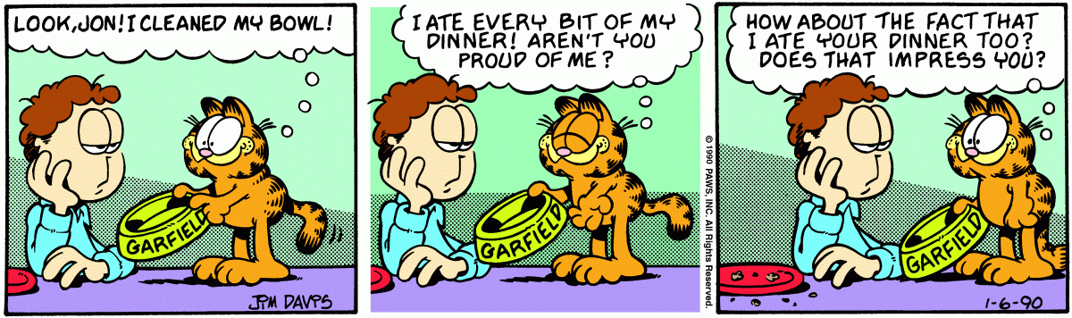 Garfield, January 6, 1990