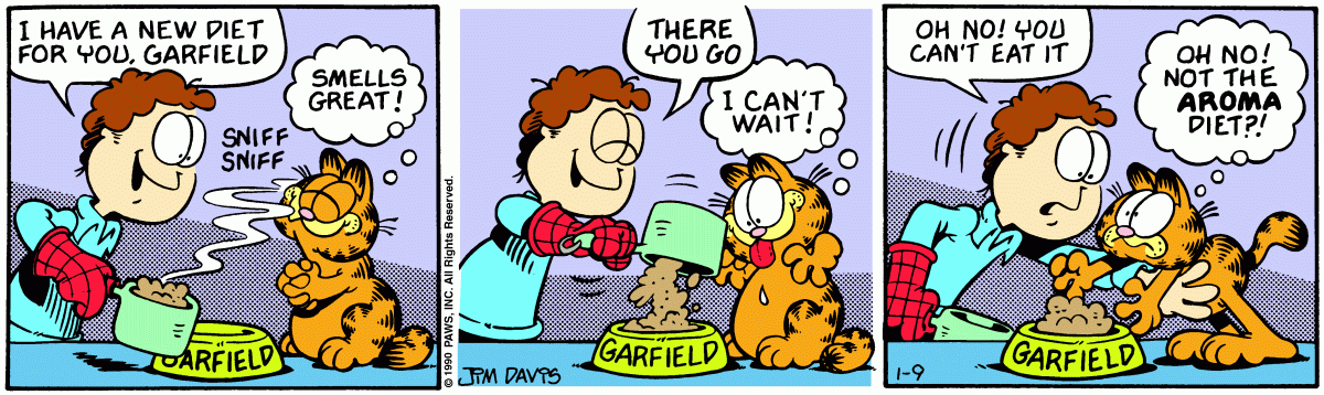 Garfield comic strip for Tuesday, January 9, 1990