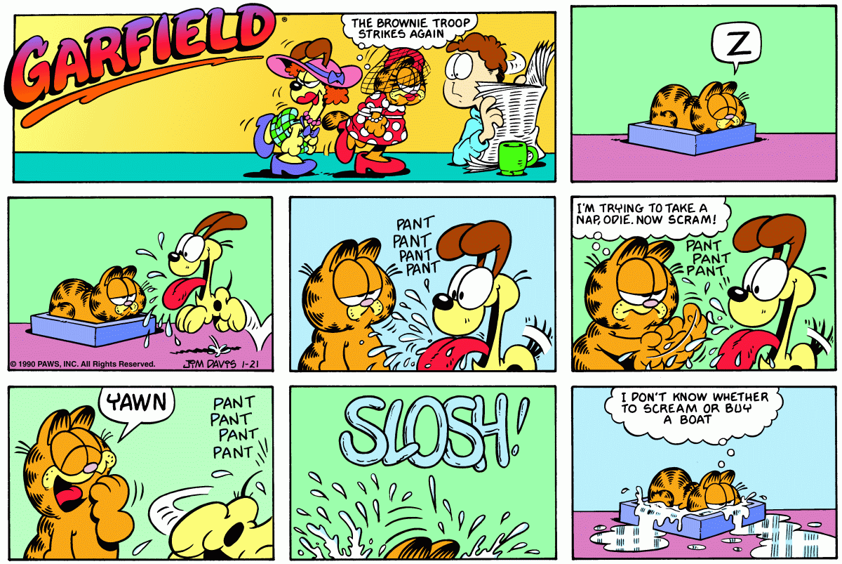 Garfield comic strip for Sunday, January 21, 1990