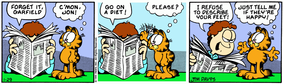 Garfield, January 29, 1990