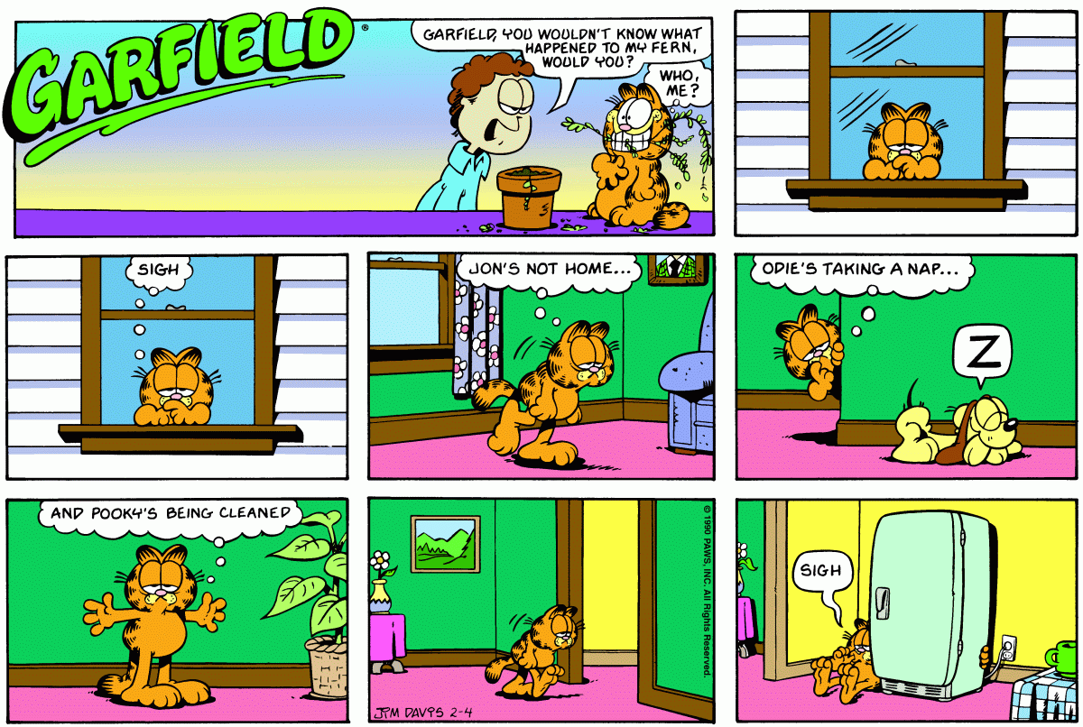 Garfield, February 4, 1990