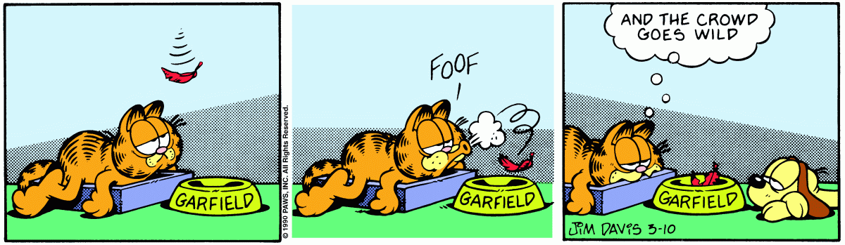 Garfield comic strip for Saturday, March 10, 1990
