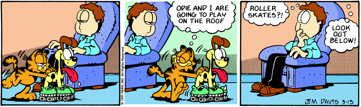 Garfield comic strip for Tuesday, March 13, 1990