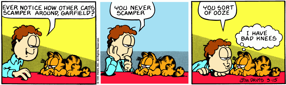 Garfield comic strip for Thursday, March 15, 1990