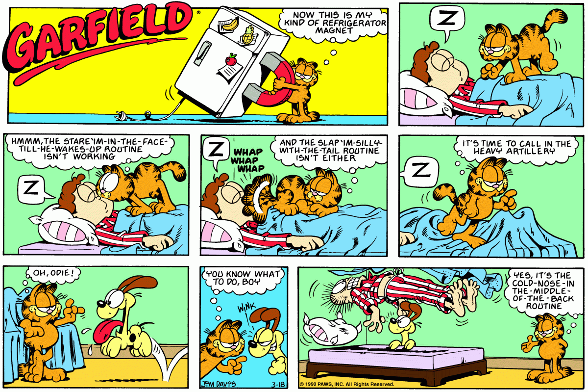 Garfield, March 18, 1990