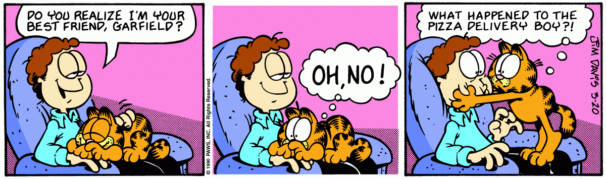 Garfield comic strip for Tuesday, March 20, 1990