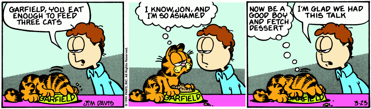 Garfield, March 23, 1990