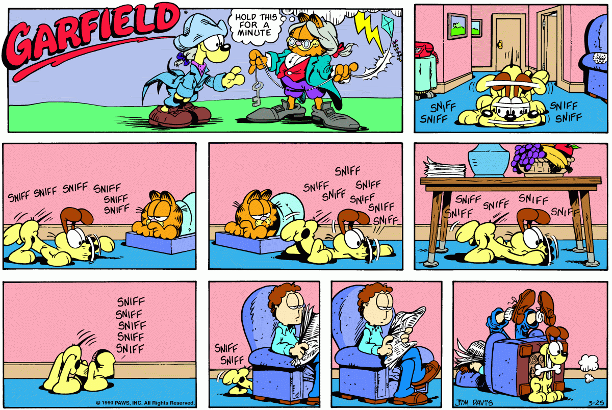 Garfield comic strip for Sunday, March 25, 1990