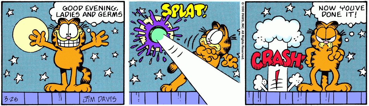 Garfield comic strip for Monday, March 26, 1990