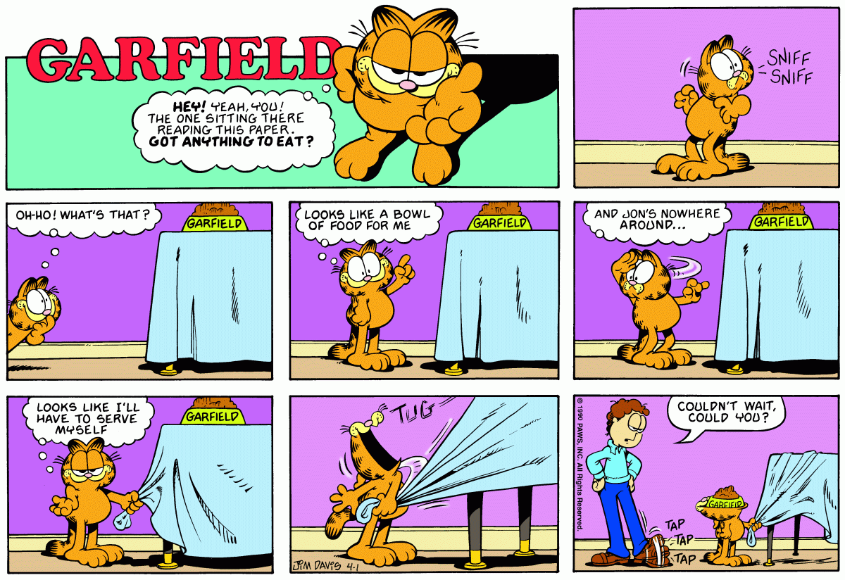 Garfield, April 1, 1990