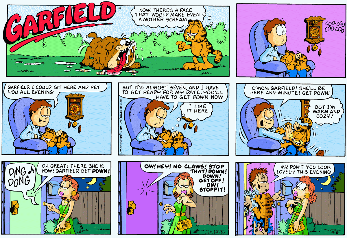 Garfield, April 8, 1990