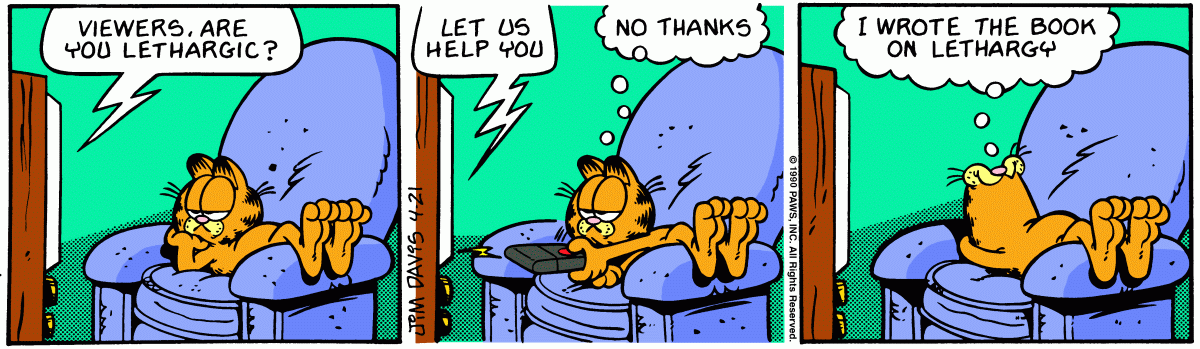 Garfield comic strip for Saturday, April 21, 1990