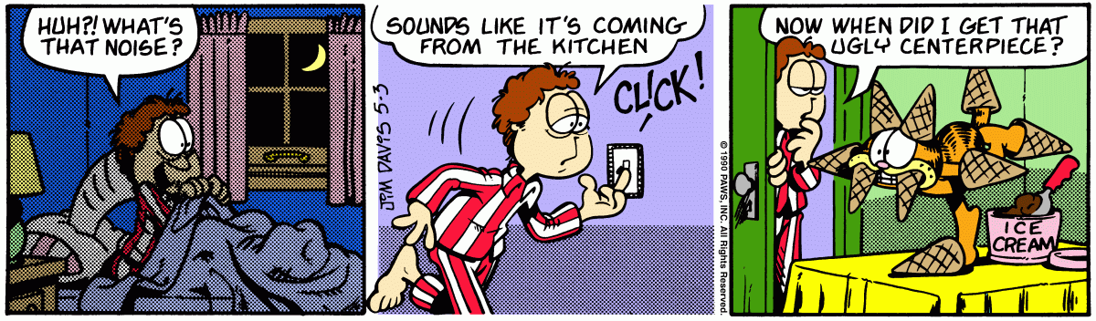 Garfield comic strip for Thursday, May 3, 1990