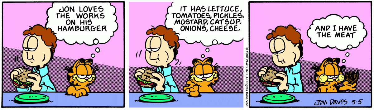 Garfield comic strip for Saturday, May 5, 1990