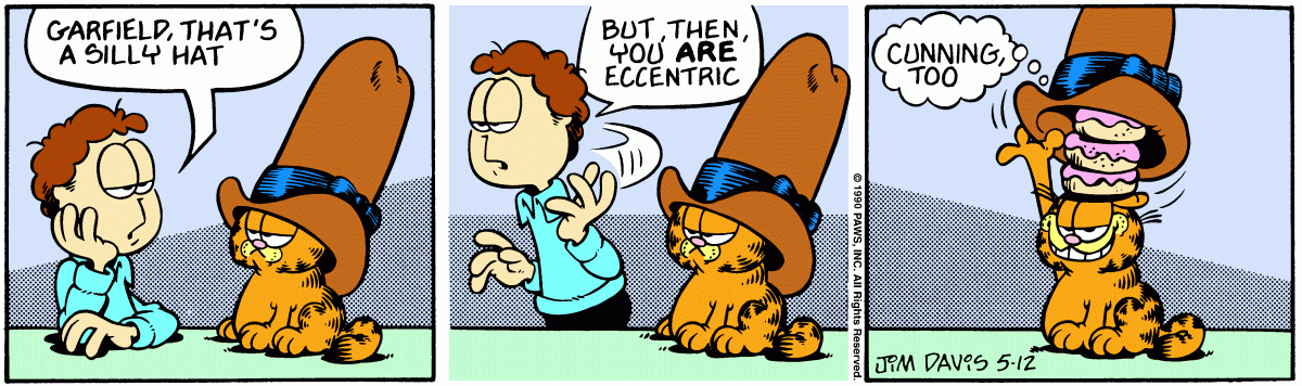 Garfield comic strip for Saturday, May 12, 1990
