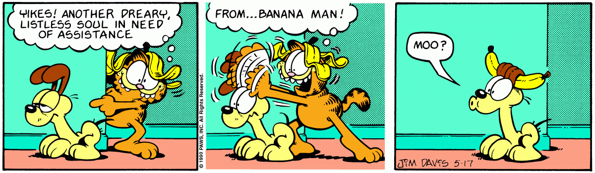 Garfield comic strip for Thursday, May 17, 1990