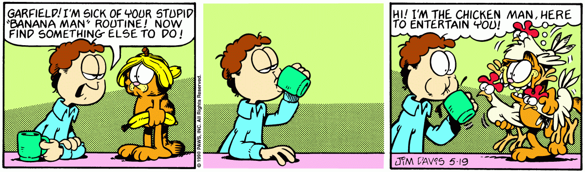 Garfield comic strip for Saturday, May 19, 1990
