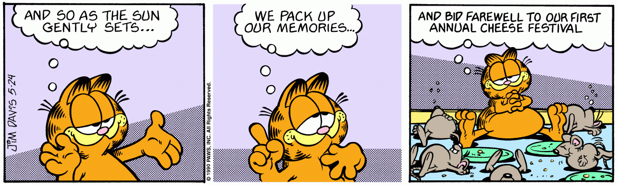 Garfield comic strip for Thursday, May 24, 1990