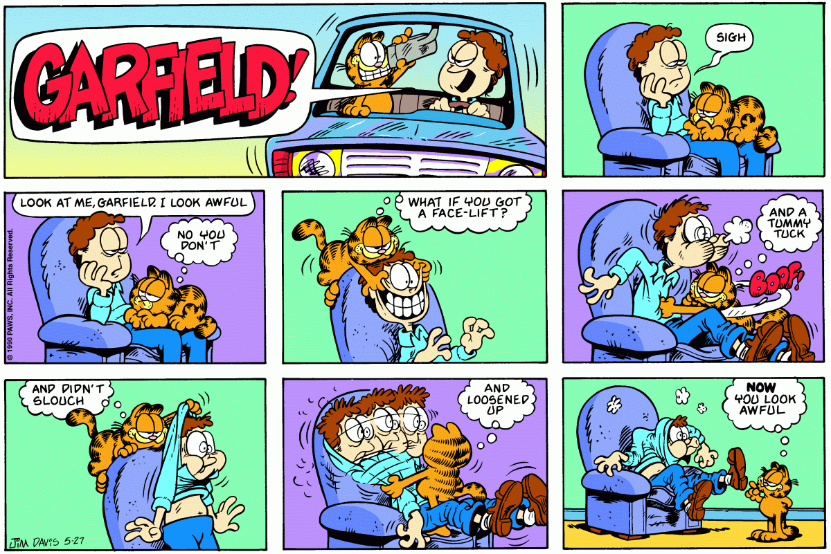 Garfield comic strip for Sunday, May 27, 1990