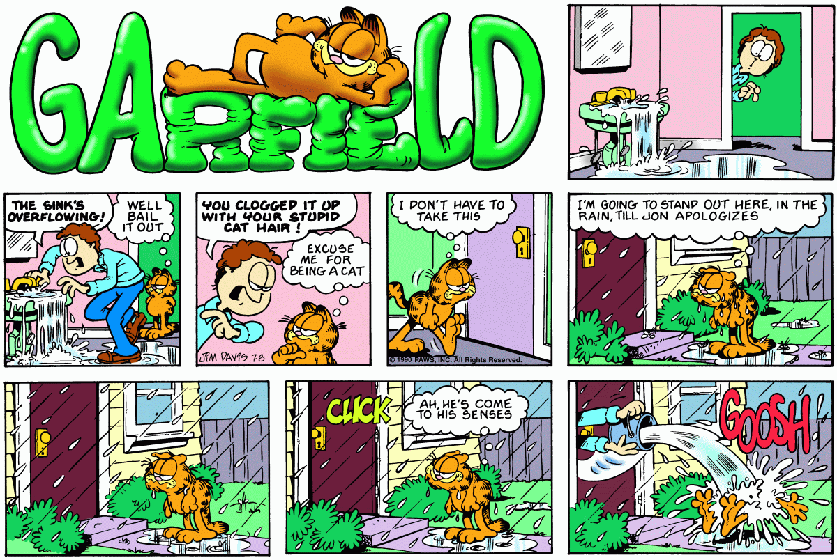 Garfield, July 8, 1990