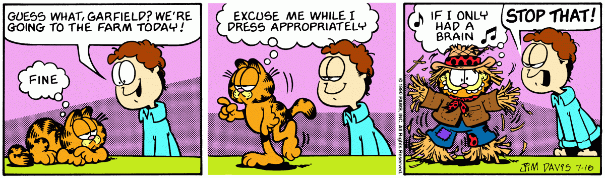 Garfield, July 16, 1990