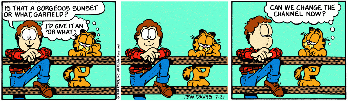 Garfield comic strip for Saturday, July 21, 1990