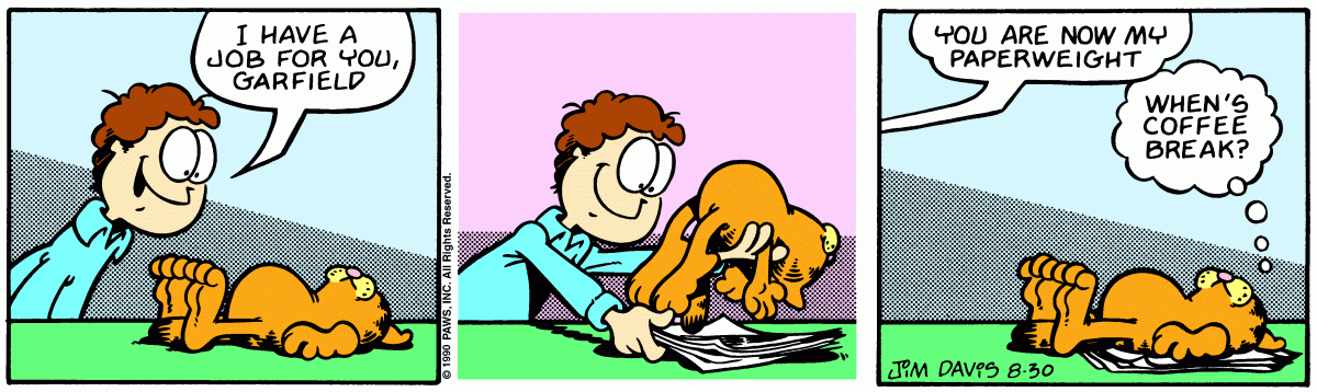 Garfield, August 30, 1990