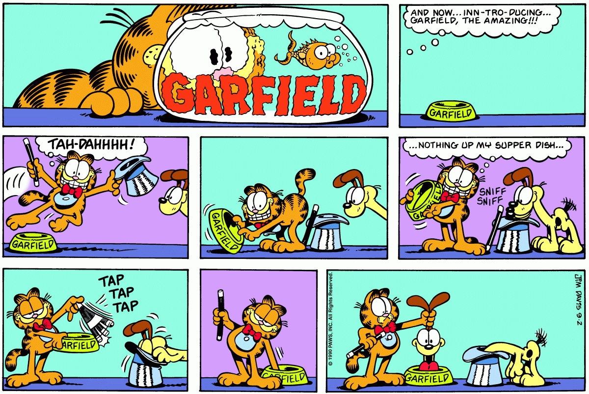 Garfield comic strip for Sunday, September 2, 1990