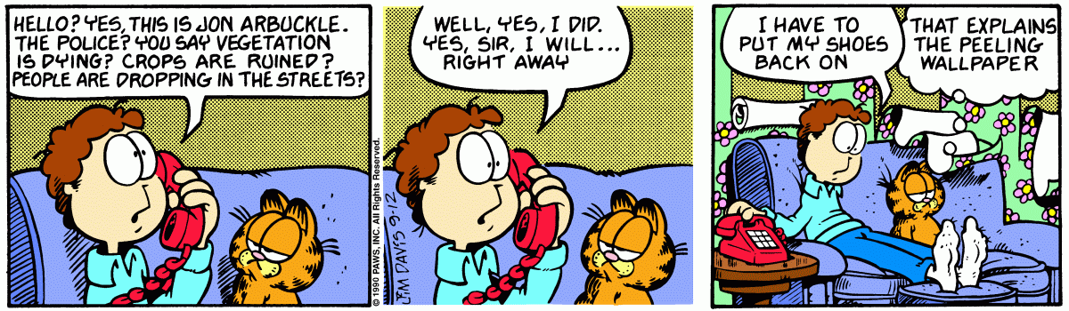 Garfield, September 12, 1990
