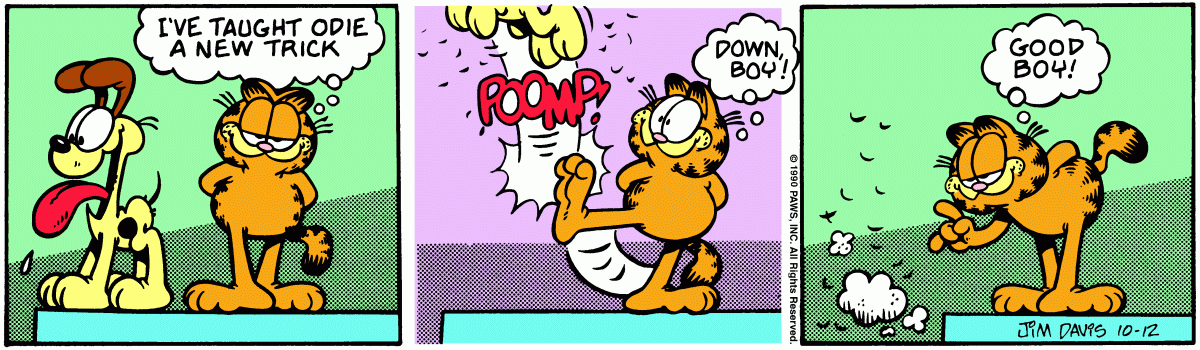 Garfield comic strip for Friday, October 12, 1990